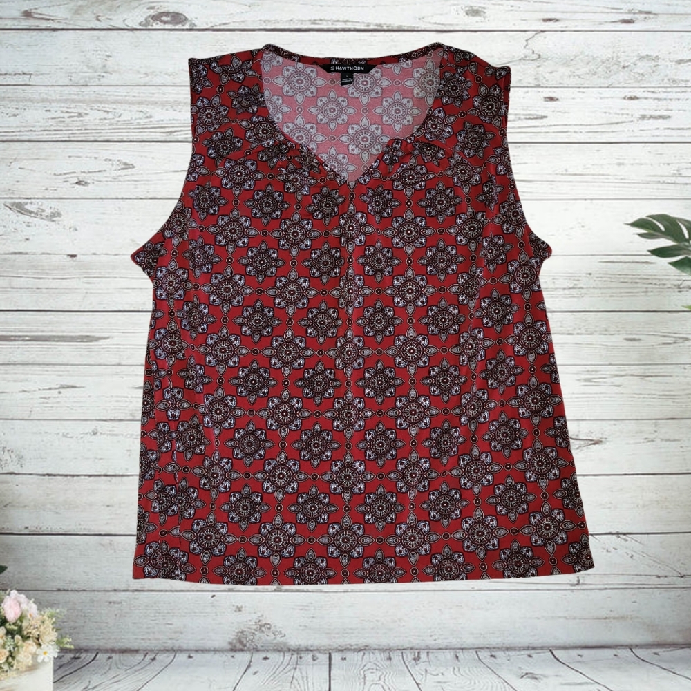41 Hawthorn Red Sleeveless Blouse